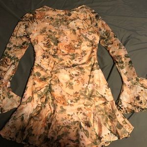 Peach Floral Mini Dress